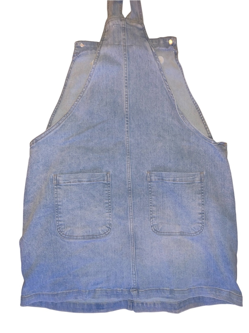Light Wash Stretch Denim Overall Dress - Picture 5 of 5